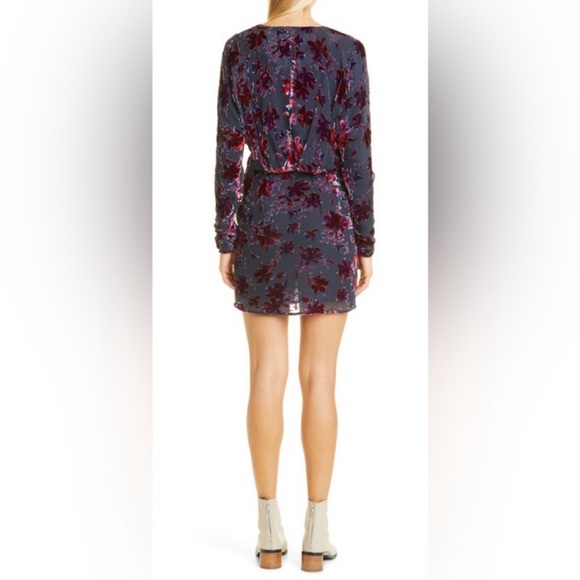 Rag & Bone Eloise Floral Velvet Multicolor Mini Dress 0 - Picture 4 of 11